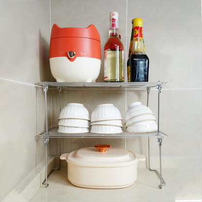 Lower sink storage rack 304 stainless steel cabinet separation storage rack cabinet pot rack freezer multi-layer storage
