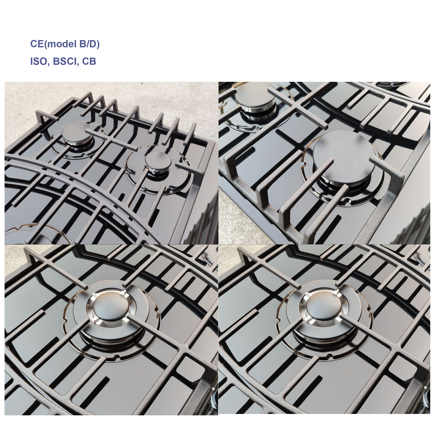 Cast iron embedded five-hole gas stove frame, sturdy and durable, suitable for multi-burner natural gas stove frames in restaurants, homes, etc. SJ-16LR/SJ-16M