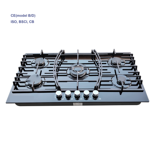 Cast iron embedded five-hole gas stove frame, sturdy and durable, suitable for multi-burner natural gas stove frames in restaurants, homes, etc. SJ-16LR/SJ-16M