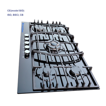 Cast iron embedded five-hole gas stove frame, sturdy and durable, suitable for multi-burner natural gas stove frames in restaurants, homes, etc. SJ-16LR/SJ-16M