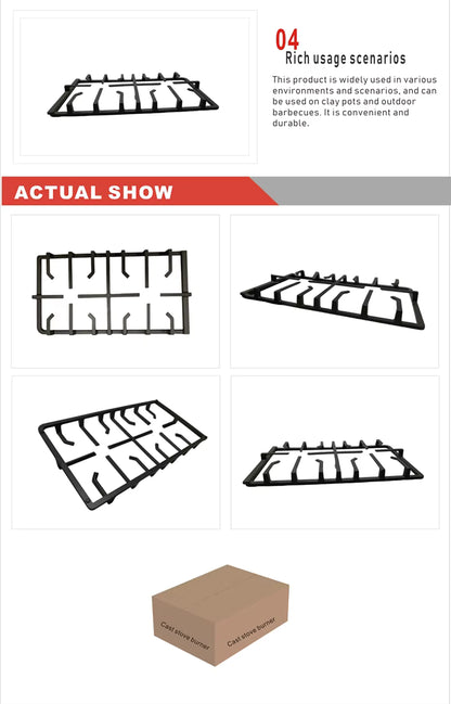 Cast iron embedded four-hole gas stove stand, sturdy and durable, suitable for restaurant and household multi-burner gas stove stands. SJ-38E2