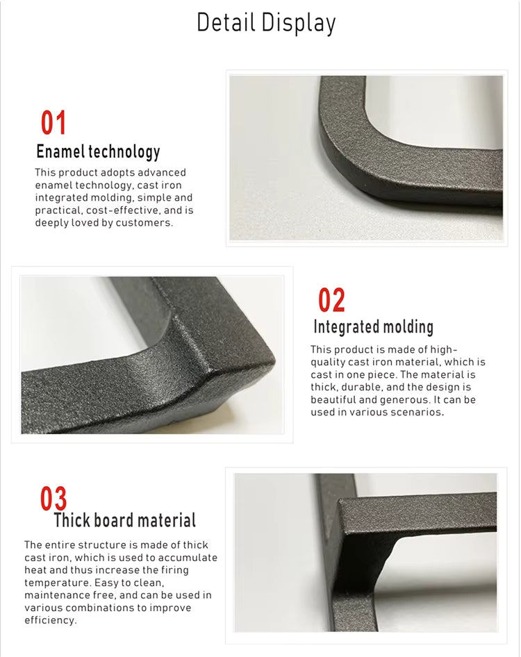 Cast iron embedded four-hole gas stove stand, sturdy and durable, suitable for restaurant and household multi-burner gas stove stands. SJ-38E2