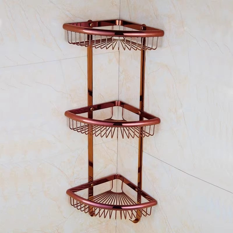 High-quality 3-layer modern design stainless steel storage rack, hotel corner shower rack, new design bathroom accessory