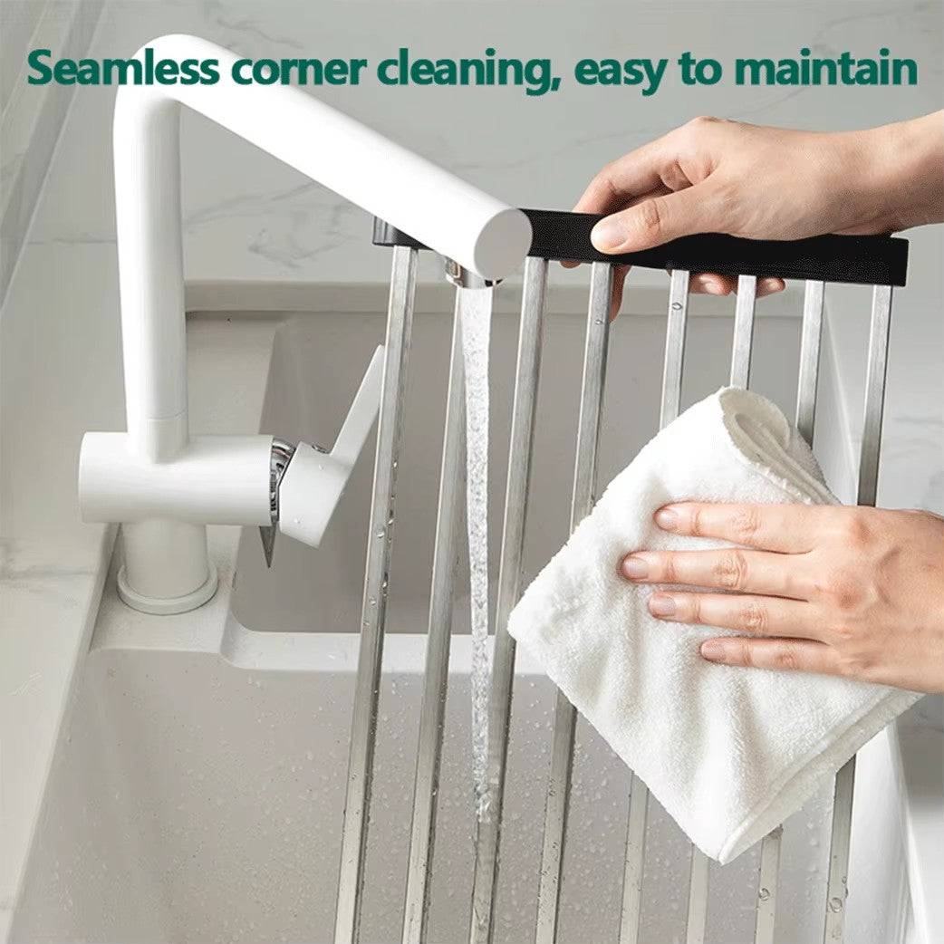 Silicone stainless steel foldable kitchen storage rack, assembly rack, kitchen sink, bowl, cup and drain pipe rack - Image 6