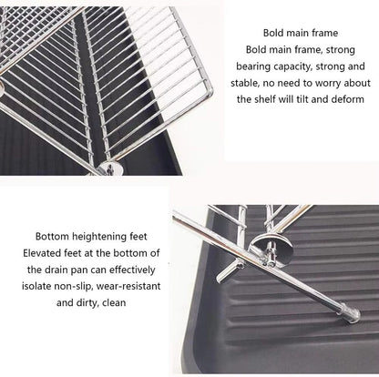 X-shaped draining bowl rack, foldable, thickened, double-layer large draining rack, countertop kitchen dish storage rack - Im