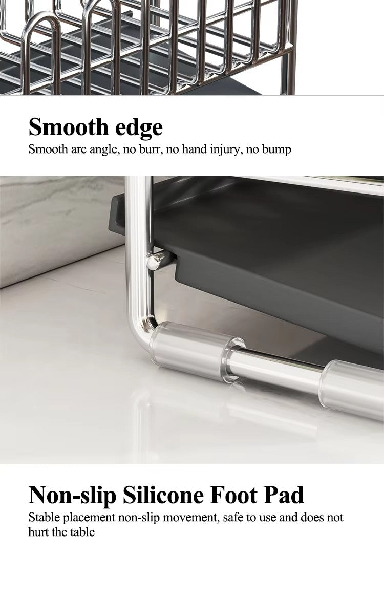 304不锈钢厨房沥水架放抹布小型水槽台面洗洁精收纳海绵置物架窄边 - Image 12