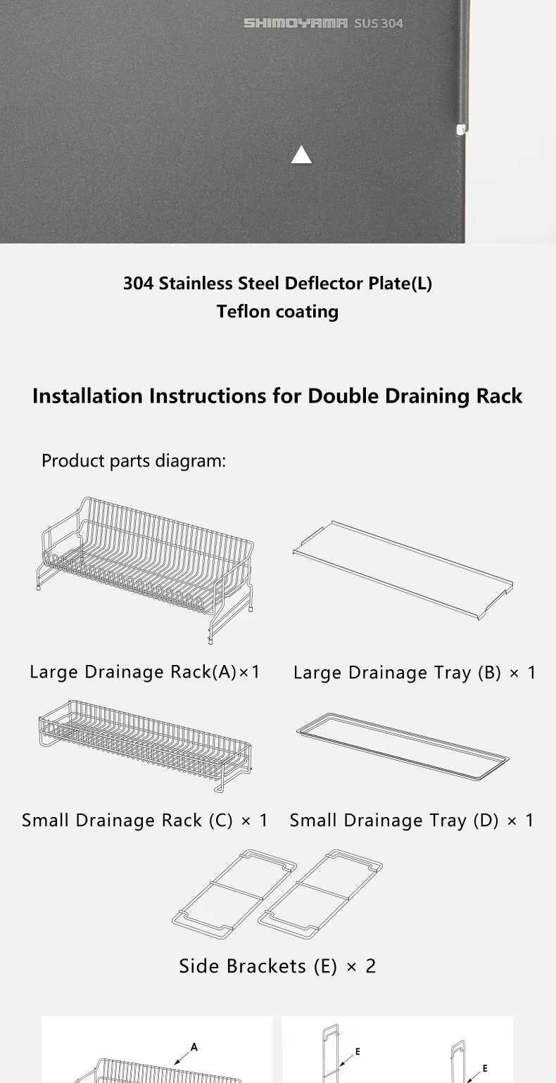 304 stainless steel wire tableware drain, kitchen tableware storage rack, chopstick bowl storage and drainage bracket - Image