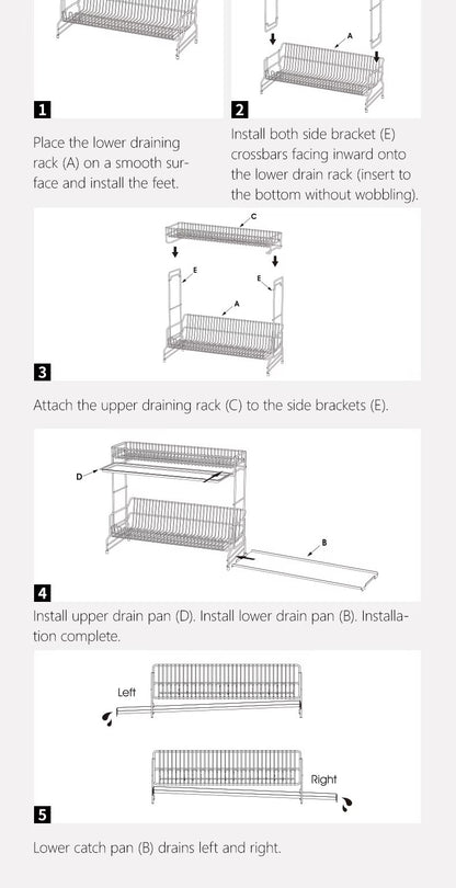 304 stainless steel wire tableware drain, kitchen tableware storage rack, chopstick bowl storage and drainage bracket - Image