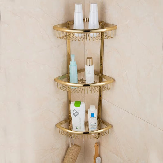 High-quality 3-layer modern design stainless steel storage rack, hotel corner shower rack, new design bathroom accessory