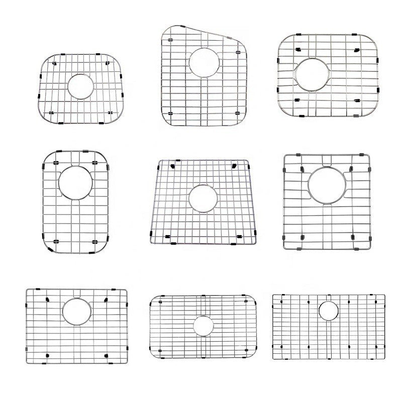 304 stainless steel bottom protective rack kitchen drain grid sheet no installation bowl dish sink tray holder