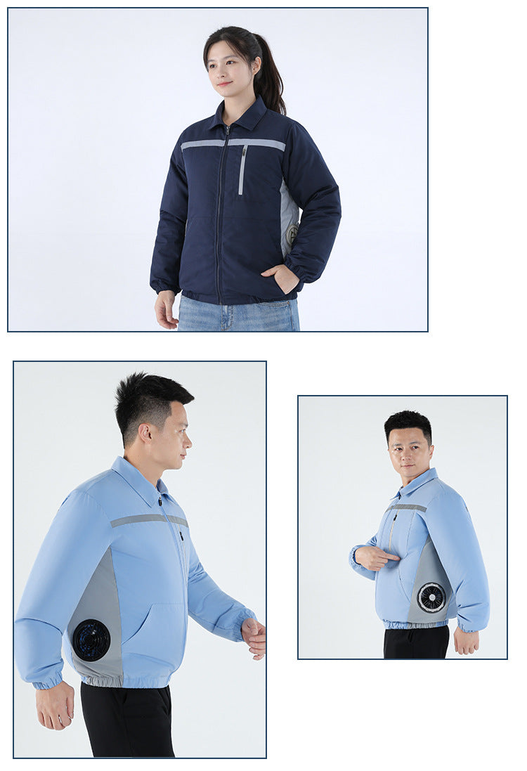 【 Side-waist fan air-conditioned Clothing 】 Summer work clothes, workshop construction site labor protection clothing, factory uniforms, heatstroke prevention and cooling fan clothing
