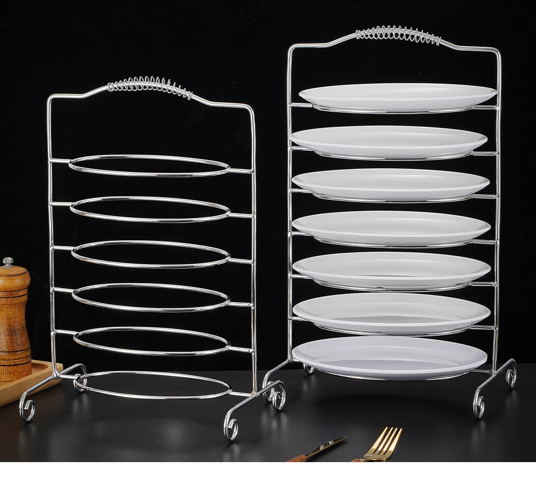 304 stainless steel multi-layer portable food preparation tool, oval-shaped chicken pot dedicated rack, beef hot pot storage rack