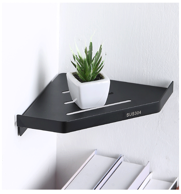 304 stainless steel triangular storage rack, bathroom without drilling, shower room, bathroom, kitchen, corner and corner bathroom rack