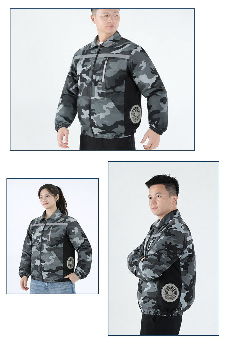 【 Side-waist fan air-conditioned Clothing 】 Summer work clothes, workshop construction site labor protection clothing, factory uniforms, heatstroke prevention and cooling fan clothing