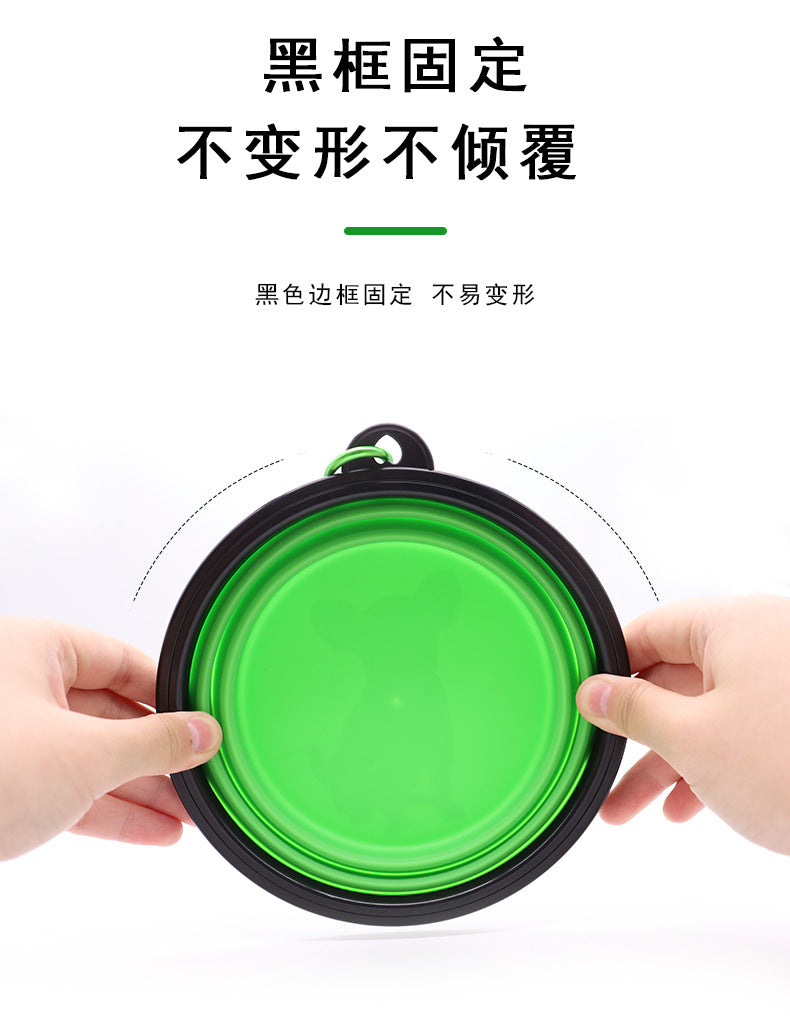 Dog bowl, pet foldable bowl, suitable for cats and dogs, portable pet feeding spray tray, suitable for walking, parking lot and travel, with climbing buckle 狗碗宠物可折叠碗，猫狗可用，便携式宠物喂食喷盘，用于步行停车场旅行，带 登山扣 - 宠物友好型户外用品 - Zhongshan Star Trade