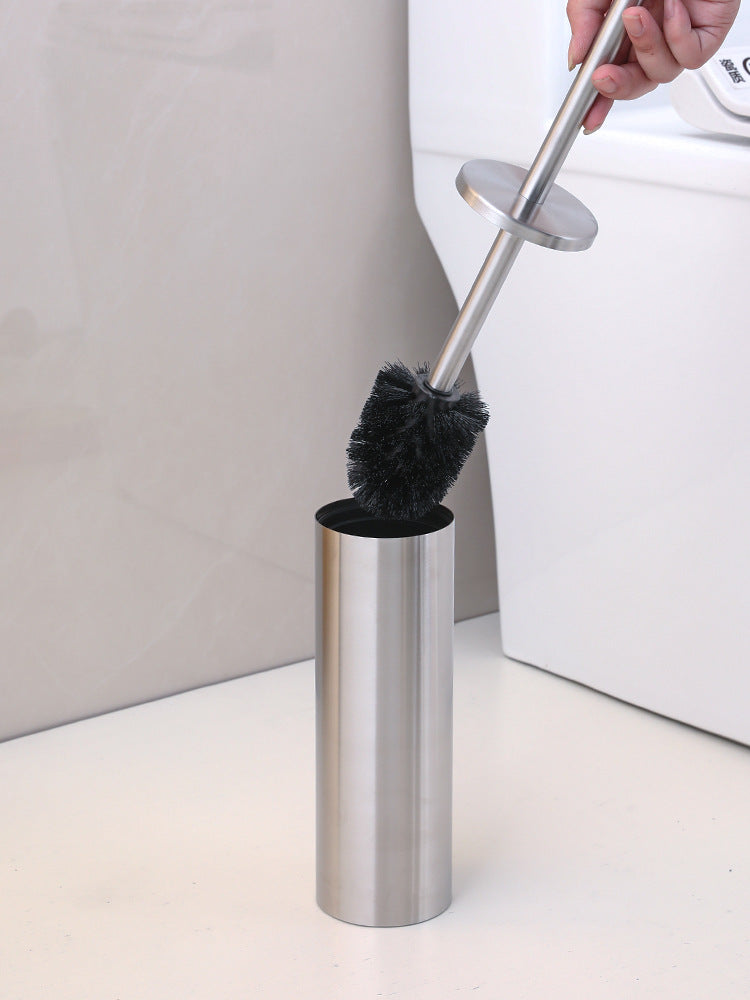 304 stainless steel toilet brush holder set, bathroom wall-mounted circular
