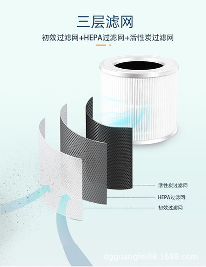 The new product can be customized as a negative ion desktop air purifier for indoor formaldehyde removal, sterilization and odor elimination
