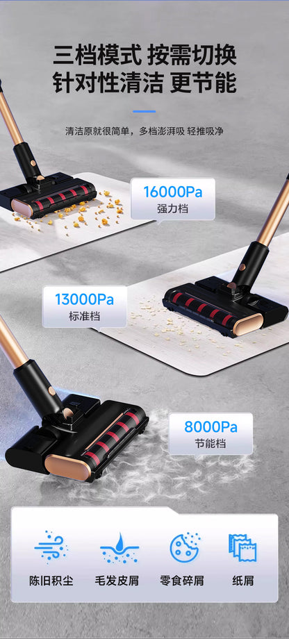 Wireless long-handled roller brush sweeping, suction and mopping all-in-one machine, 24V high suction power handheld vacuum cleaner for home carpets and floors