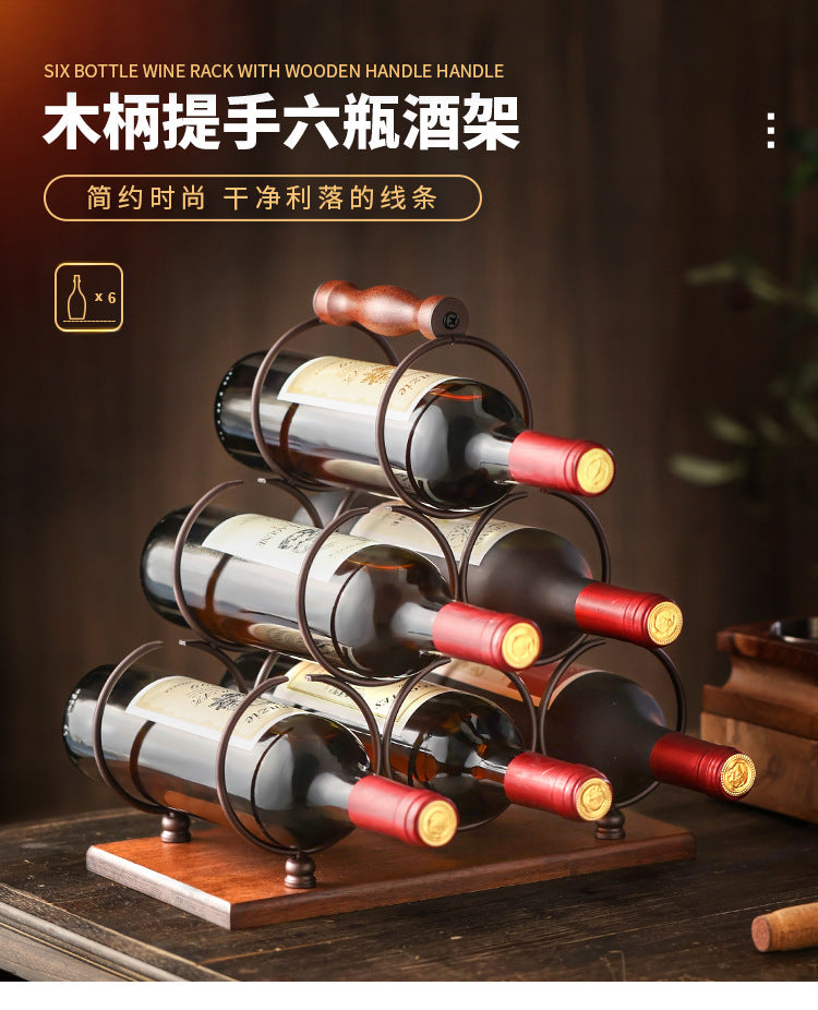 Creative wine rack ornament, solid wood wine rack, upside-down wine glass rack, home living room European style wine cabinet display rack