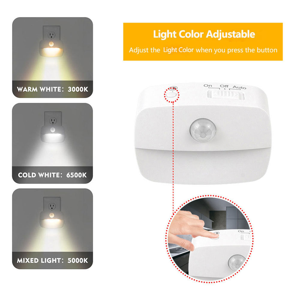 Intelligent human body sensor plug-in night light LED infrared sensor room staircase corridor light PIR night light