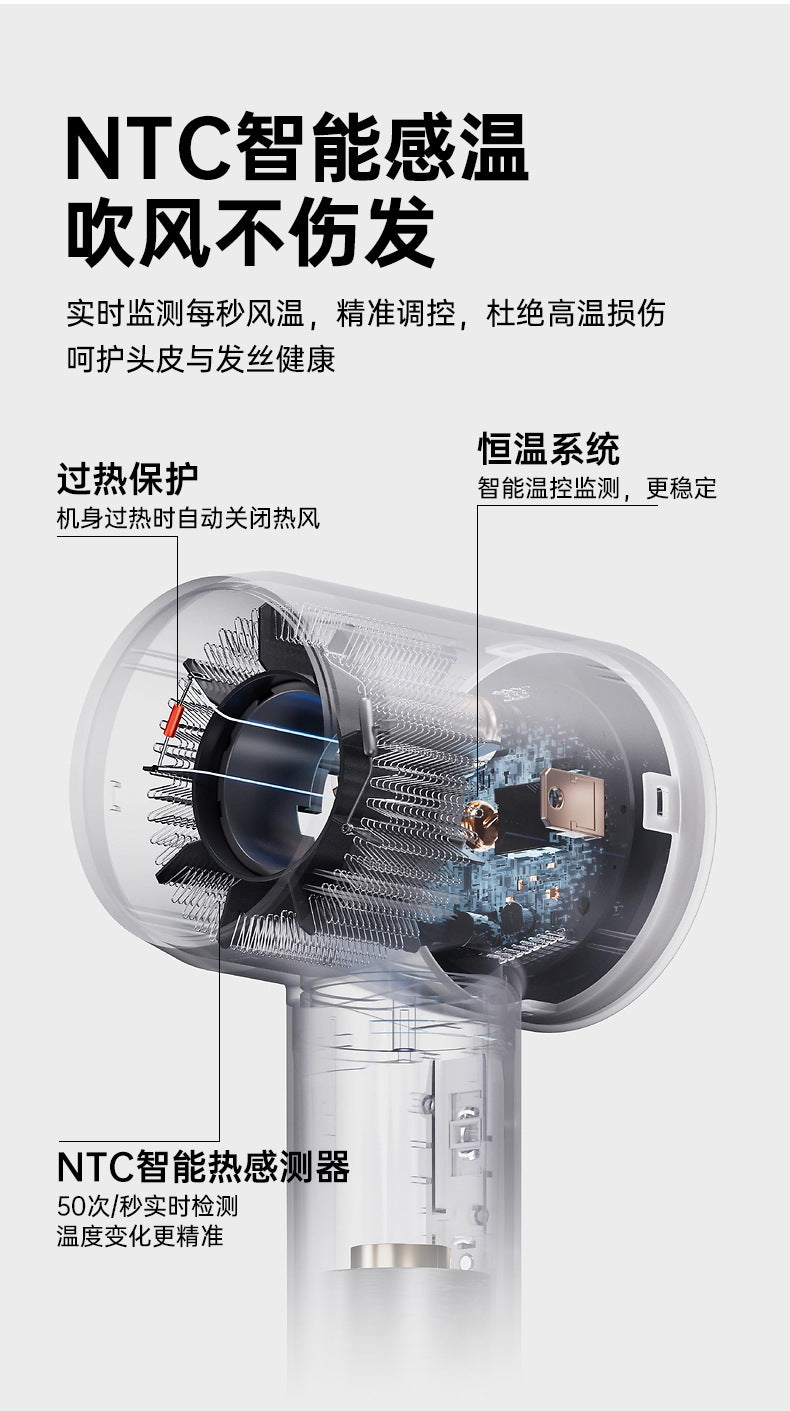 Miniso household high-speed hair dryer, high-power intelligent constant-temperature quick-drying negative ion hair dryer