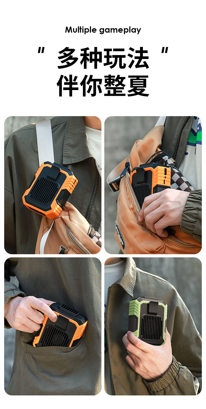 Waist-mounted fan clip-on USB portable mini desktop handheld fan, outdoor cooling neck-hanging fan