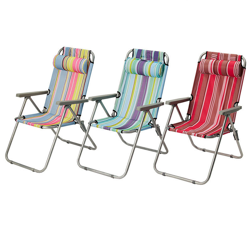 Folding beach chairs, foldable camping chairs, with headrests and armrests折叠沙滩椅，可折叠露营椅，带头枕、和扶手 - 户外折叠椅 - Zhongshan Star Trade