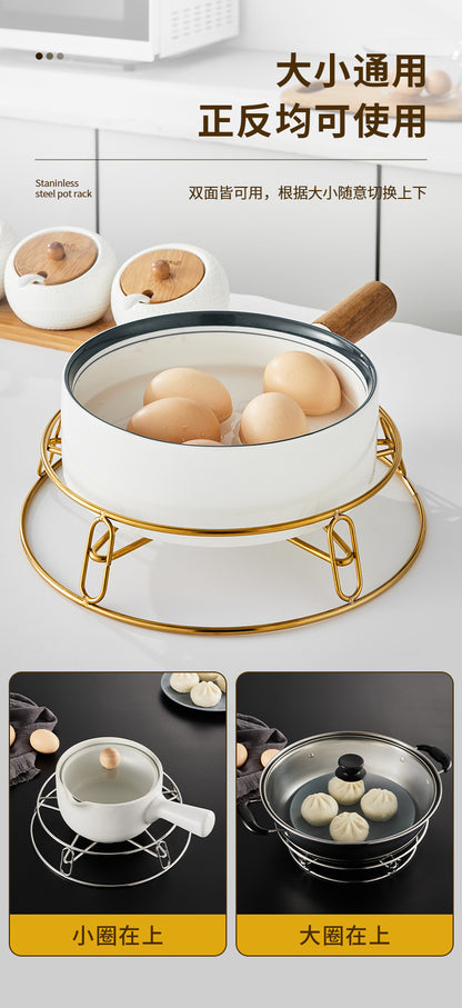 Kitchen shelf pot rack kitchen insulation anti-scalding pot storage bracket round waterproof steam rack countertop pot rack