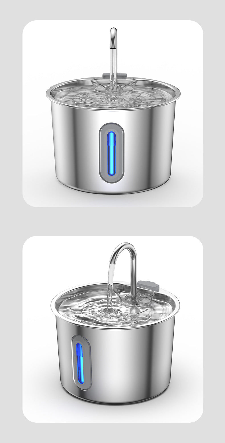 2.2 - liter automatic pet fountain dog water dispenser with replaceable filter, suitable for cats, dogs, and multiple pets (silver) 2.2 升自动宠物喷泉狗饮水机，带替换过滤器，适用于猫、狗、多只宠物（银色） - 宠物友好型户外用品 - Zhongshan Star Trade
