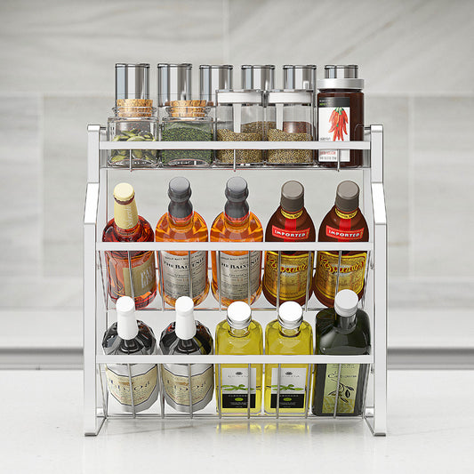304 stainless steel kitchen condiment storage rack, storing soy sauce bottles, condiment jars, condiment rack countertop - Im