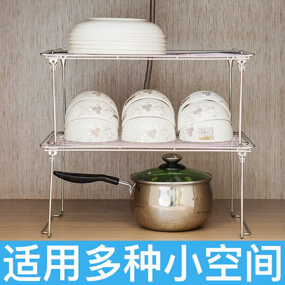 Lower sink storage rack 304 stainless steel cabinet separation storage rack cabinet pot rack freezer multi-layer storage