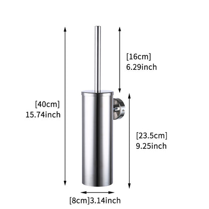 304 stainless steel toilet brush holder set, bathroom wall-mounted circular