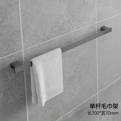 304 Stainless Steel Bathroom Towel Rack, No Drill Required, Wall-Mounted, Extended Single Bar, Bathroom Towel Rack