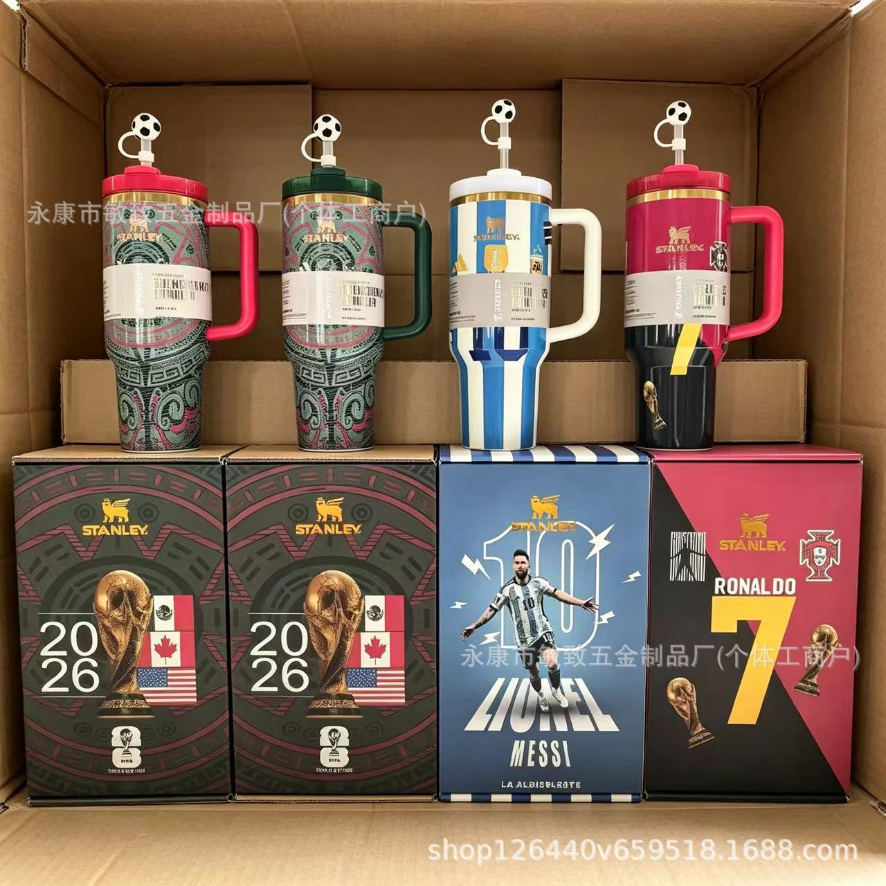 STANLEY 2026 World Cup co-branded 40oz insulated water bottle, large capacity, car sippy cup, cross-border bestseller