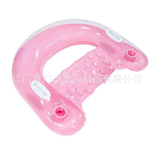 Inflatable Pool Float: Pool Lounge with Built - in Cup Holders – Heavy - Duty Handles – 220lb Weight Capacity – 95x80x25cm – Colors May Vary 充气泳池浮垫：游泳池休息室内置杯架 - 重型手柄 - 220磅重量容量 - 95x80x25cm - 颜色可能会有所不同 - 水上玩具 - Zhongshan Star Trade - Pink - 95x80x25cm