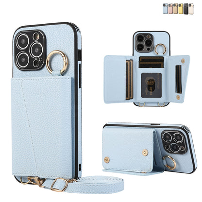 The crossbody lanyard card insert phone case is suitable for the Apple series