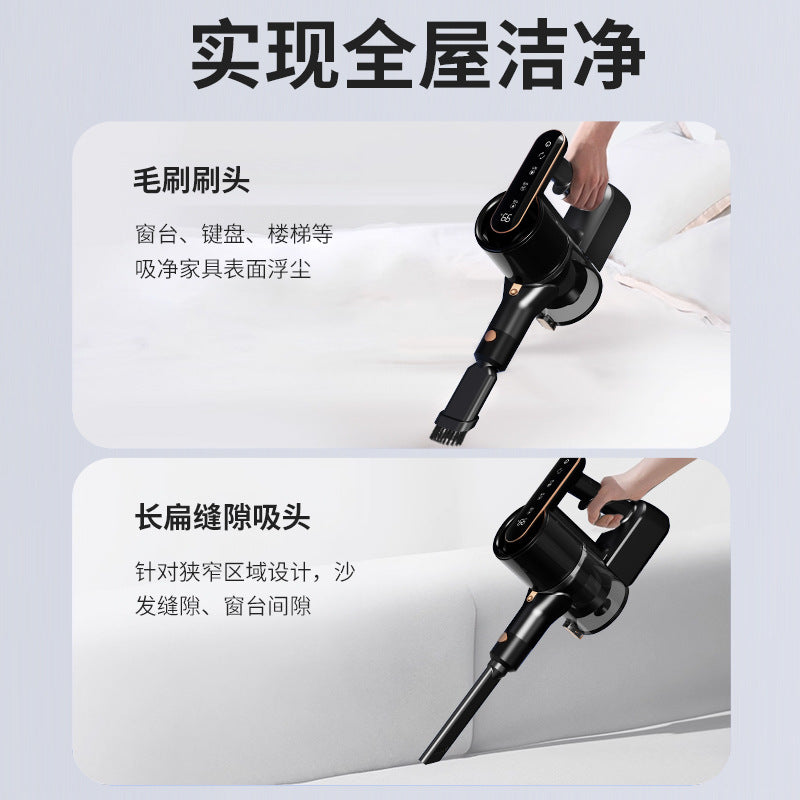 Wireless long-handled roller brush sweeping, suction and mopping all-in-one machine, 24V high suction power handheld vacuum cleaner for home carpets and floors