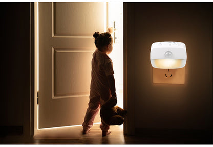 Intelligent human body sensor plug-in night light LED infrared sensor room staircase corridor light PIR night light