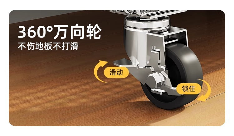 Multi-layered floor-standing household fruit, vegetable and snack storage rack, multi-functional living room trolley