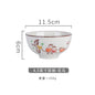4.5 inch, 5 inch, retro Chinese Japanese creative hand - painted flower cereal ceramic soup rice bowl  4.5 英寸、5英寸，复古中国日式创意手绘花卉麦片陶瓷汤饭碗 - 日式餐具 - Zhongshan Star Trade - 花鸟4.5英寸米饭碗