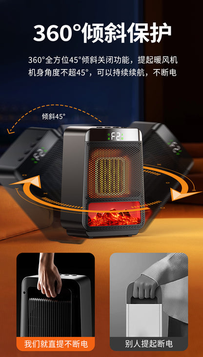 Cross - border new 3D dynamic flame warm air blower for home heating, silent and energy - saving PTC rapid heating ambient light electric heater 跨境新款3D动态火焰暖风机 家用取暖静音节能PTC速热氛围灯电暖器 - 电暖器 - Zhongshan Star Trade