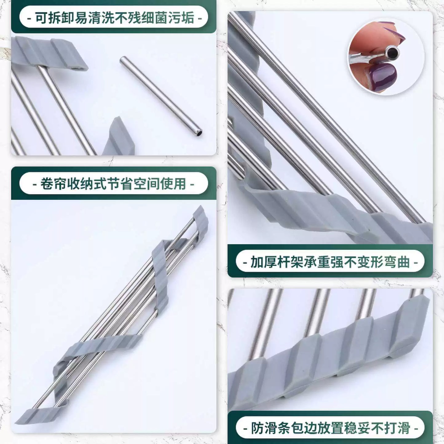 304 stainless steel foldable triangular sink drain rack household kitchen sink filter rack bowl dish storage shelf - Image 6