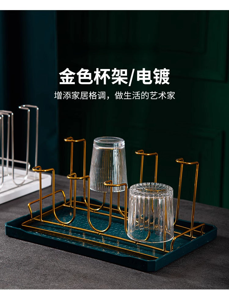 Glass cup rack, home 8-cup rack, living room upside-down 12-cup rack, draining and storage, metal juice cup rack, stainless s