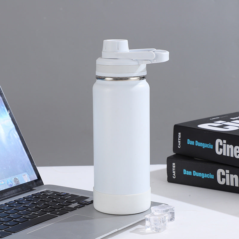 Space kettle, 304 stainless steel anti - slip bottom pad, insulated cup, large capacity outdoor sports water bottle 太空壶304不锈钢防滑底垫保温杯大容量户外运动水壶 - 保温杯 - Zhongshan Star Trade - 白色 - 1000ml