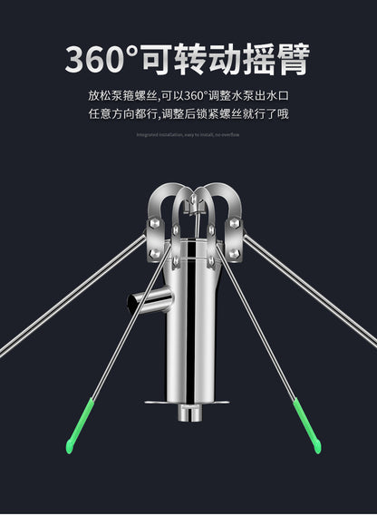 Water pump - stainless steel household hand-operated water pump for old-fashioned water wells, hand-operated water pump for wellheads, hand-operated water pump for drawing water by pressure.