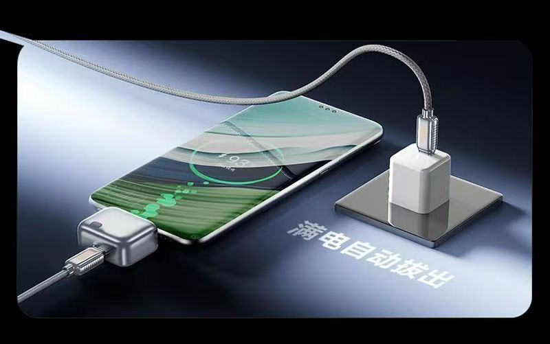 [Full Charge Separator] Automatically disconnects power when the phone is fully charged by AI recognition and unplugs the Type-C port.