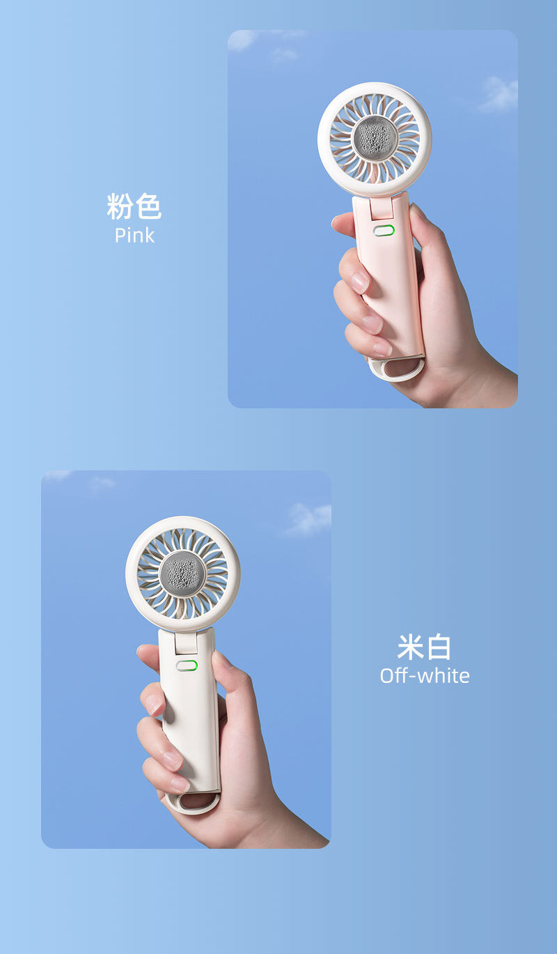 Handheld mini fan, 2025 silent, KC/PSE certified, bladeless, mini portable cooling air conditioner, semiconductor.