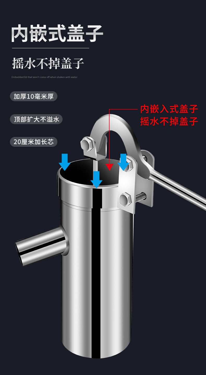 Water pump - stainless steel household hand-operated water pump for old-fashioned water wells, hand-operated water pump for wellheads, hand-operated water pump for drawing water by pressure.
