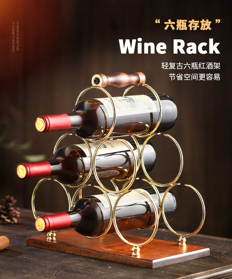 Creative wine rack ornament, solid wood wine rack, upside-down wine glass rack, home living room European style wine cabinet display rack