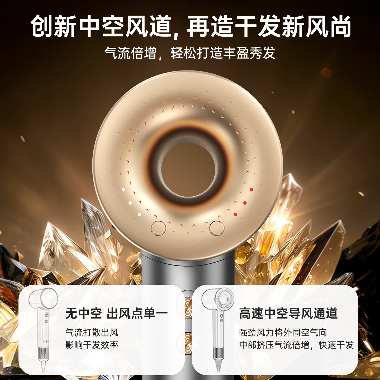 Miniso household high-speed hair dryer, high-power intelligent constant-temperature quick-drying negative ion hair dryer